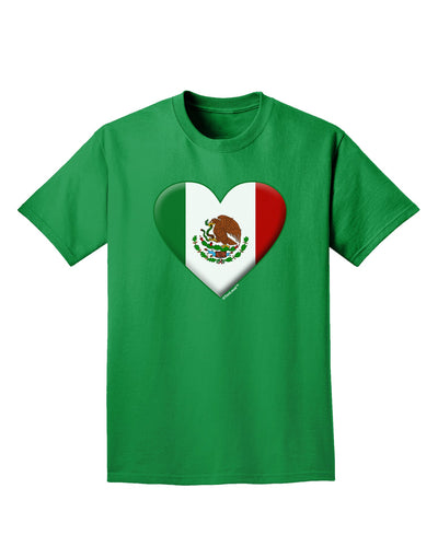 Mexican Flag Heart - Beveled Adult Dark T-Shirt by TooLoud-Mens T-Shirt-TooLoud-Kelly-Green-Small-Davson Sales