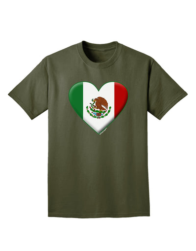 Mexican Flag Heart - Beveled Adult Dark T-Shirt by TooLoud-Mens T-Shirt-TooLoud-Military-Green-Small-Davson Sales