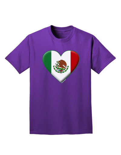 Mexican Flag Heart - Beveled Adult Dark T-Shirt by TooLoud-Mens T-Shirt-TooLoud-Purple-Small-Davson Sales