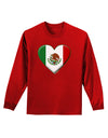 Mexican Flag Heart - Beveled Adult Long Sleeve Dark T-Shirt by TooLoud-TooLoud-Red-Small-Davson Sales