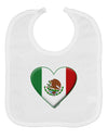 Mexican Flag Heart - Beveled Baby Bib by TooLoud