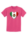 Mexican Flag Heart - Beveled Childrens Dark T-Shirt by TooLoud-Childrens T-Shirt-TooLoud-Sangria-X-Small-Davson Sales