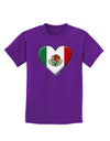 Mexican Flag Heart - Beveled Childrens Dark T-Shirt by TooLoud-Childrens T-Shirt-TooLoud-Purple-X-Small-Davson Sales