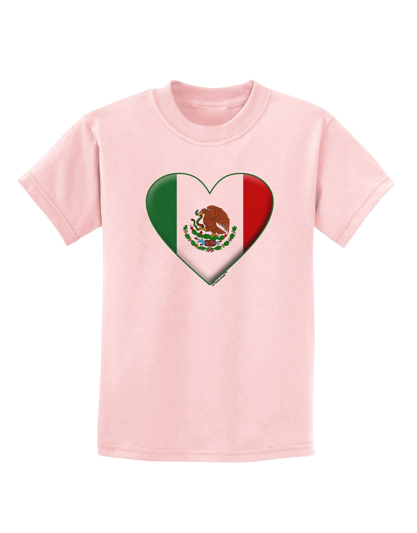 Mexican Flag Heart - Beveled Childrens T-Shirt by TooLoud-Childrens T-Shirt-TooLoud-PalePink-X-Small-Davson Sales