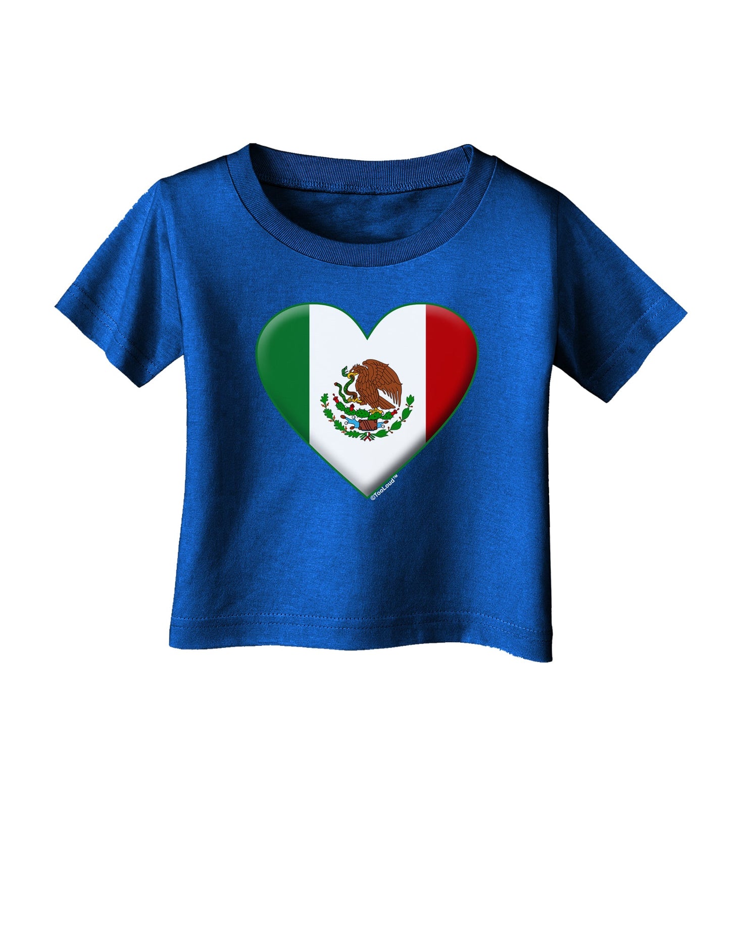 Mexican Flag Heart - Beveled Infant T-Shirt Dark by TooLoud-Infant T-Shirt-TooLoud-Royal-Blue-06-Months-Davson Sales
