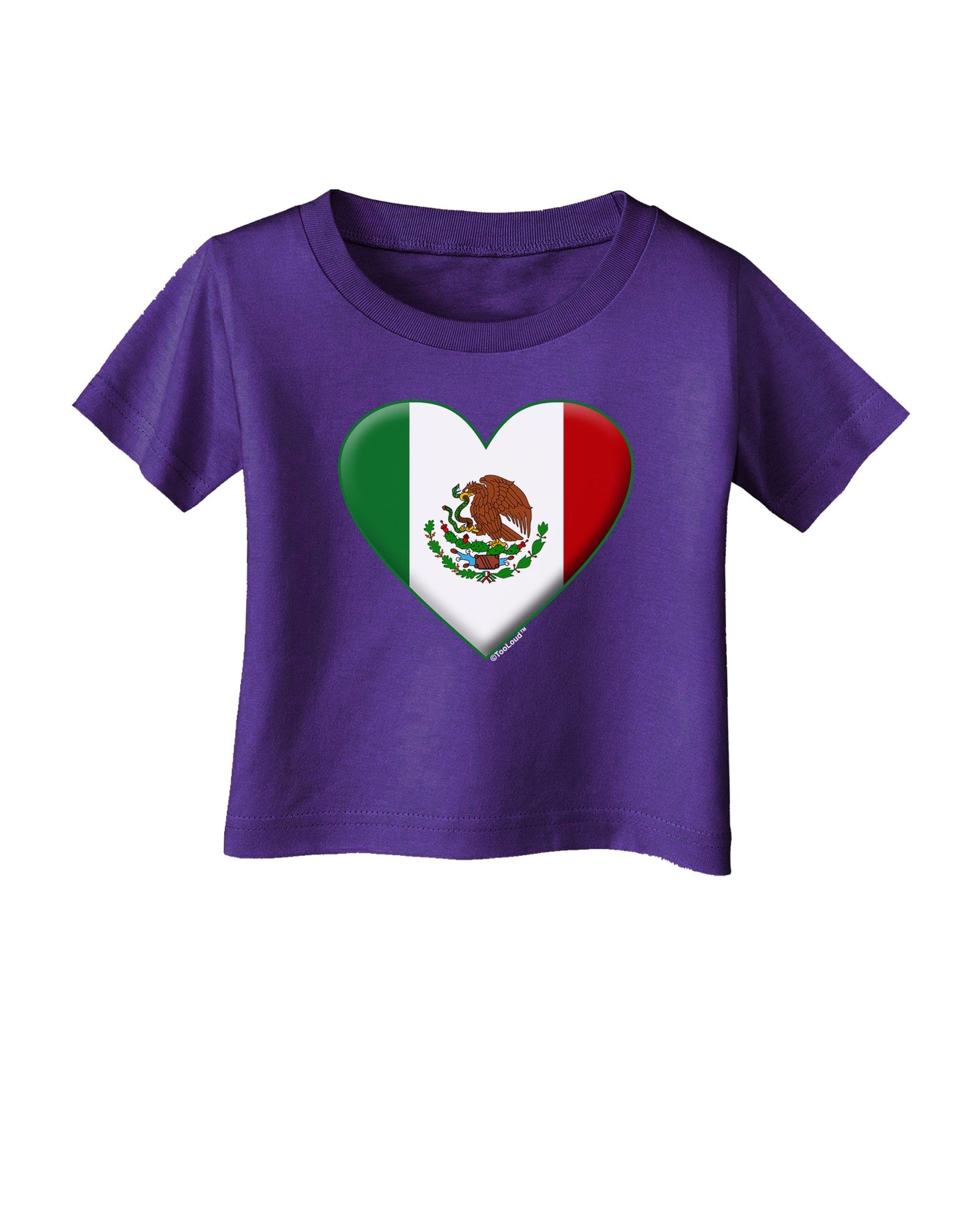 Mexican Flag Heart - Beveled Infant T-Shirt Dark by TooLoud-Infant T-Shirt-TooLoud-Purple-06-Months-Davson Sales