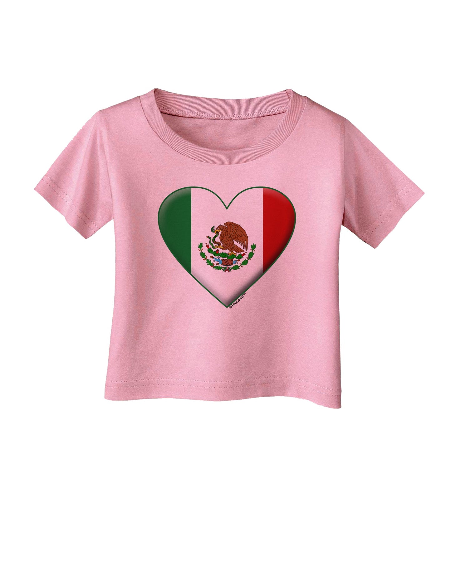 Mexican Flag Heart - Beveled Infant T-Shirt by TooLoud-Infant T-Shirt-TooLoud-Candy-Pink-06-Months-Davson Sales