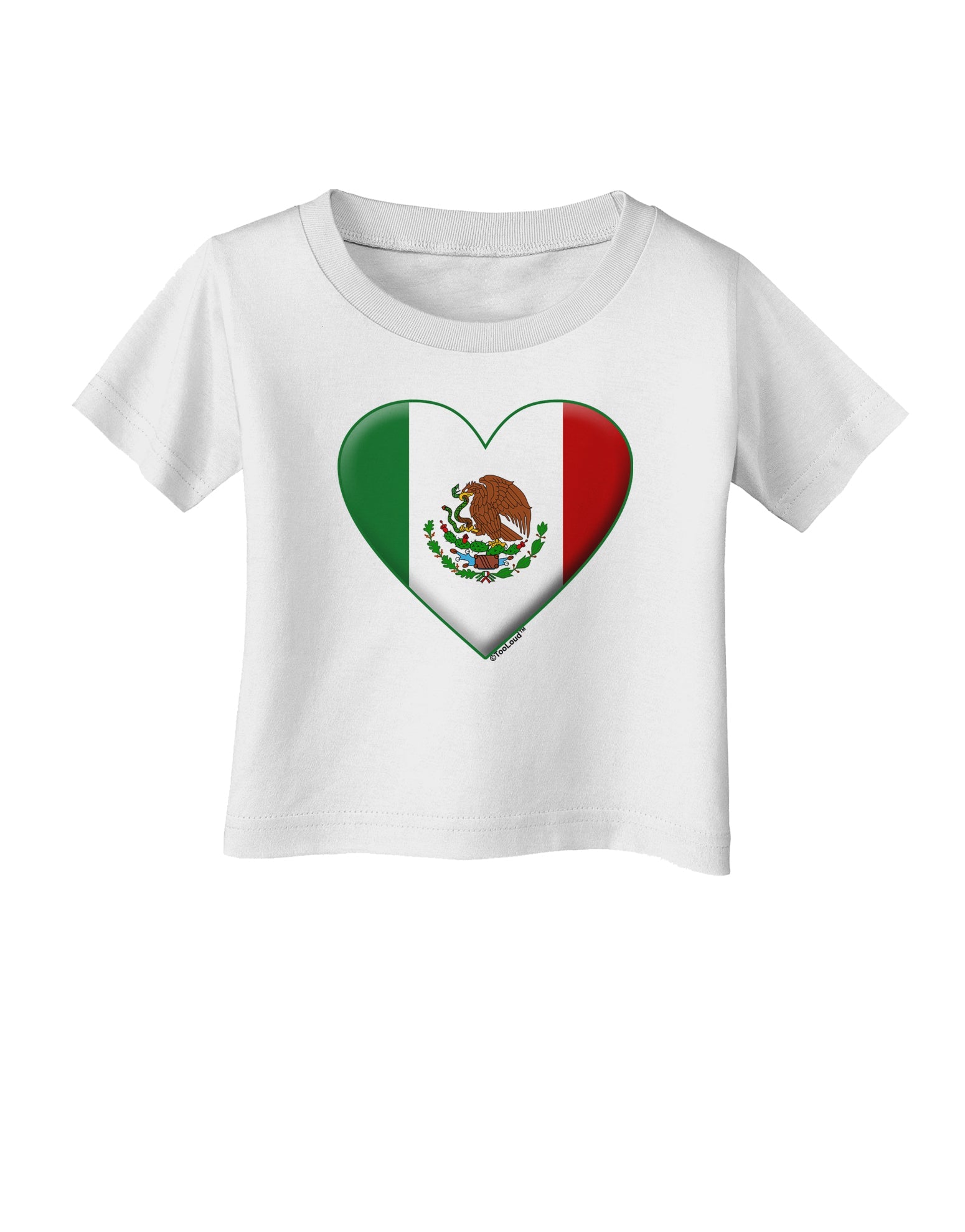 Mexican Flag Heart - Beveled Infant T-Shirt by TooLoud-Infant T-Shirt-TooLoud-White-06-Months-Davson Sales