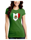 Mexican Flag Heart - Beveled Juniors Crew Dark T-Shirt by TooLoud-T-Shirts Juniors Tops-TooLoud-Kiwi-Green-Juniors Fitted X-Small-Davson Sales