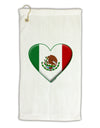 Mexican Flag Heart - Beveled Micro Terry Gromet Golf Towel 16 x 25 inch by TooLoud-Golf Towel-TooLoud-White-Davson Sales