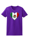 Mexican Flag Heart - Beveled Womens Dark T-Shirt by TooLoud-Womens T-Shirt-TooLoud-Purple-X-Small-Davson Sales