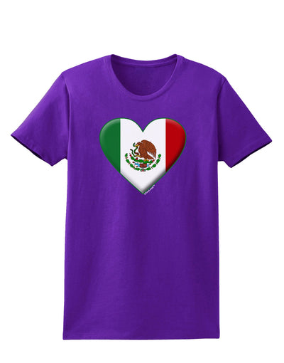 Mexican Flag Heart - Beveled Womens Dark T-Shirt by TooLoud-Womens T-Shirt-TooLoud-Purple-X-Small-Davson Sales