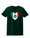 Mexican Flag Heart - Beveled Womens Dark T-Shirt by TooLoud-Womens T-Shirt-TooLoud-Forest-Green-Small-Davson Sales