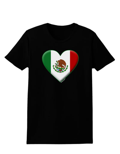 Mexican Flag Heart - Beveled Womens Dark T-Shirt by TooLoud-Womens T-Shirt-TooLoud-Black-X-Small-Davson Sales