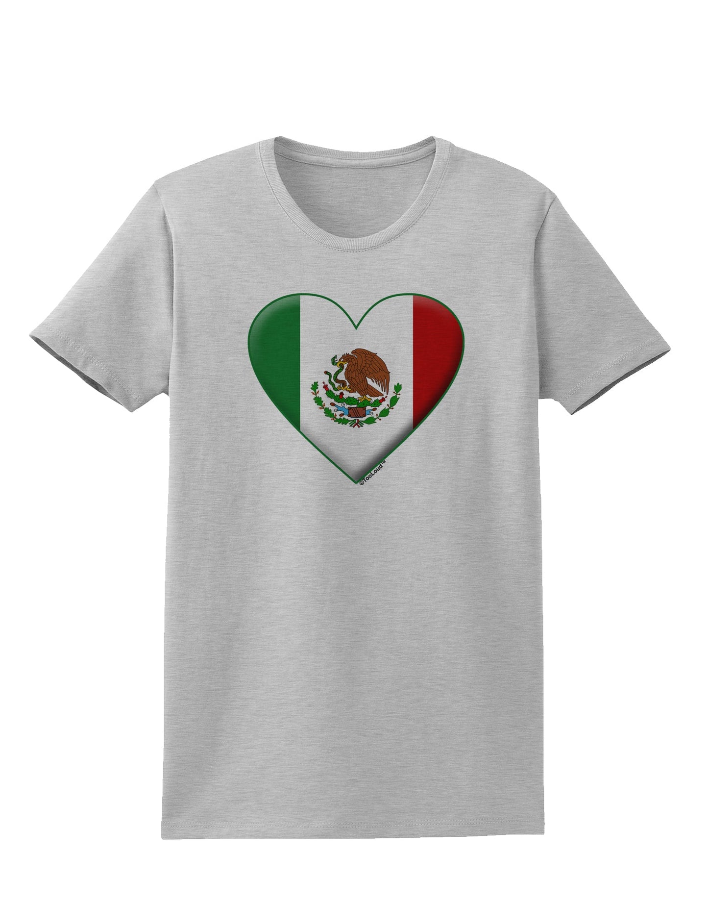 Mexican Flag Heart - Beveled Womens T-Shirt by TooLoud-Womens T-Shirt-TooLoud-AshGray-X-Small-Davson Sales