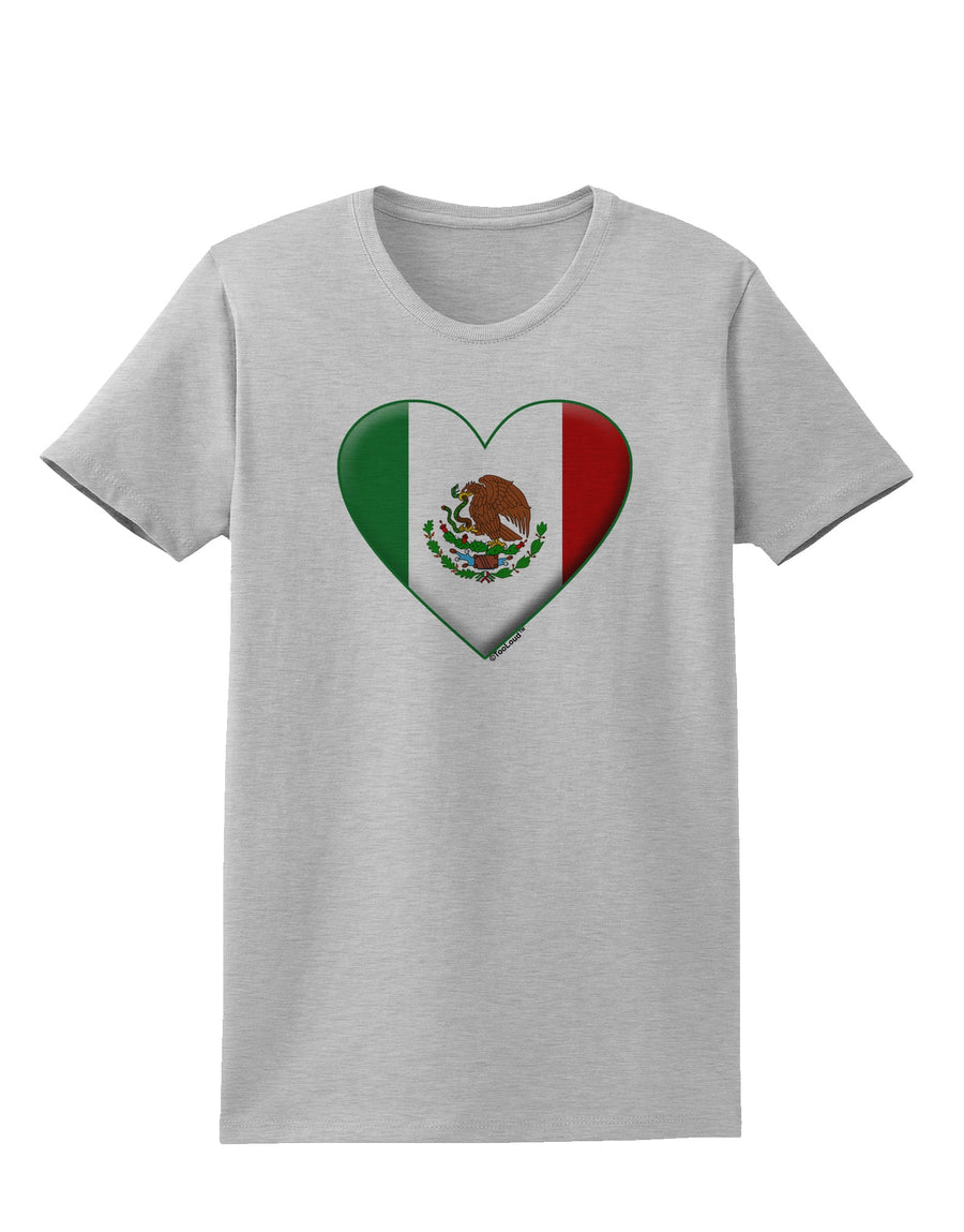 Mexican Flag Heart - Beveled Womens T-Shirt by TooLoud-Womens T-Shirt-TooLoud-White-X-Small-Davson Sales