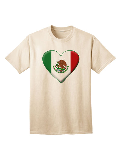 Mexican Flag Heart - Premium Beveled Adult T-Shirt by TooLoud-Mens T-shirts-TooLoud-Natural-Small-Davson Sales