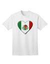 Mexican Flag Heart - Premium Beveled Adult T-Shirt by TooLoud-Mens T-shirts-TooLoud-White-Small-Davson Sales