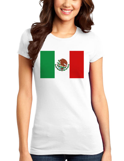 Mexican Flag Juniors T-Shirt-Womens Juniors T-Shirt-TooLoud-White-Small-Davson Sales