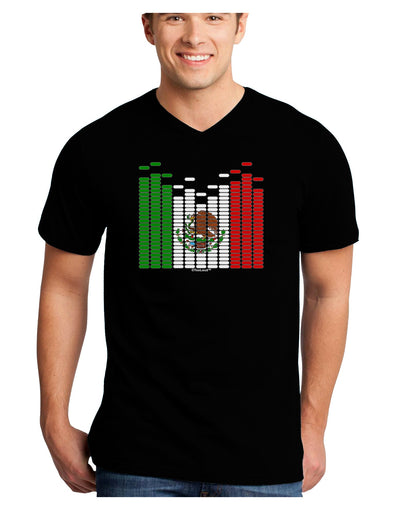 Mexican Flag Levels - Cinco De Mayo Adult Dark V-Neck T-Shirt-TooLoud-Black-Small-Davson Sales