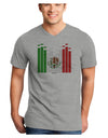 Mexican Flag Levels - Cinco De Mayo Adult V-Neck T-shirt-Mens V-Neck T-Shirt-TooLoud-HeatherGray-Small-Davson Sales