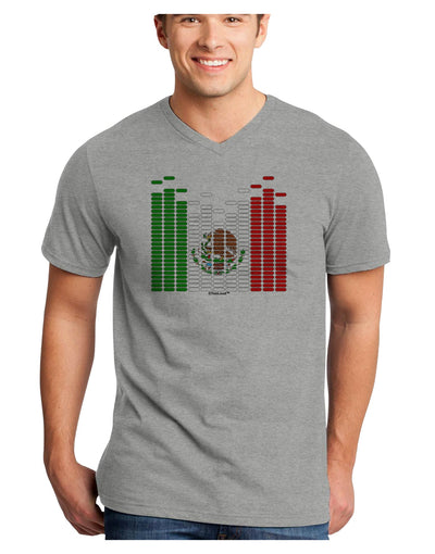 Mexican Flag Levels - Cinco De Mayo Adult V-Neck T-shirt-Mens V-Neck T-Shirt-TooLoud-HeatherGray-Small-Davson Sales