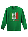 Mexican Flag Levels - Cinco De Mayo Text Adult Long Sleeve Dark T-Shirt-TooLoud-Kelly-Green-Small-Davson Sales