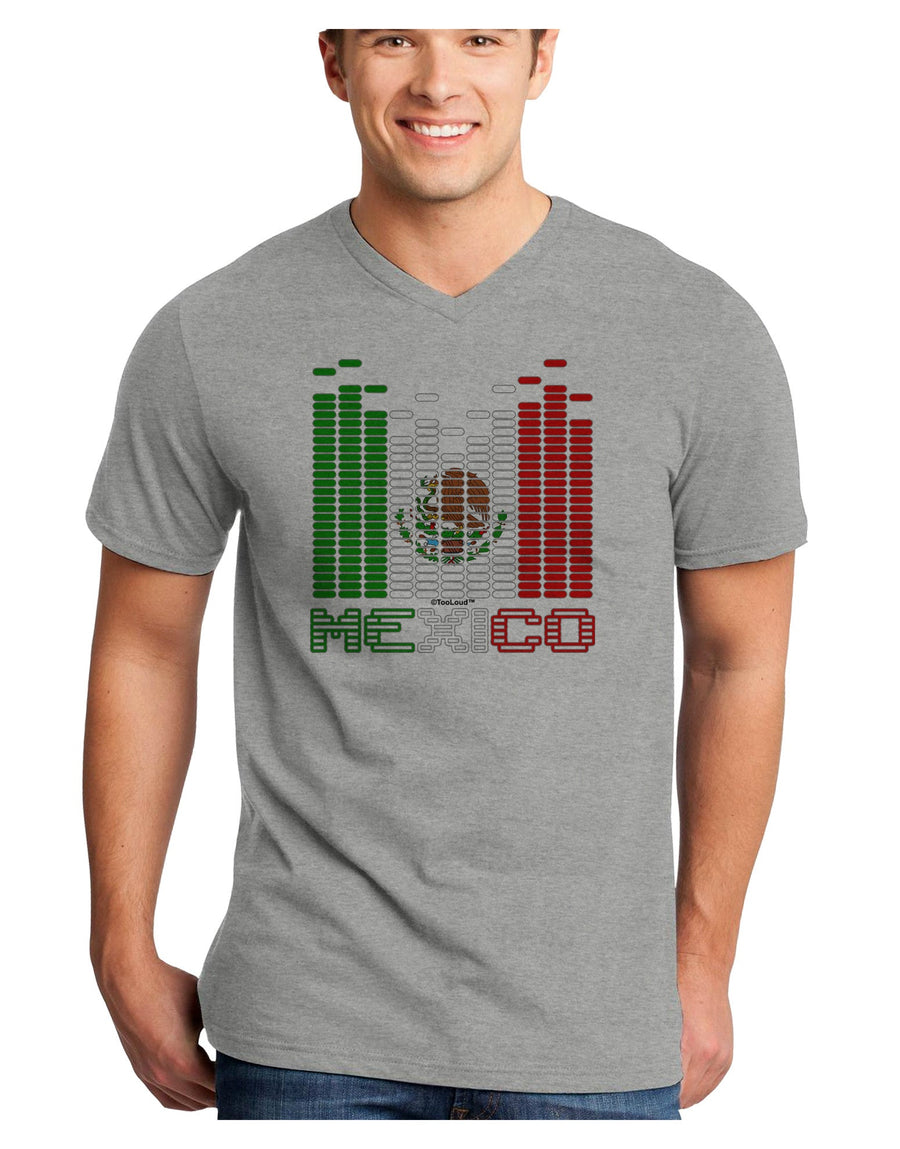 Mexican Flag Levels - Cinco De Mayo Text Adult V-Neck T-shirt-Mens V-Neck T-Shirt-TooLoud-White-Small-Davson Sales