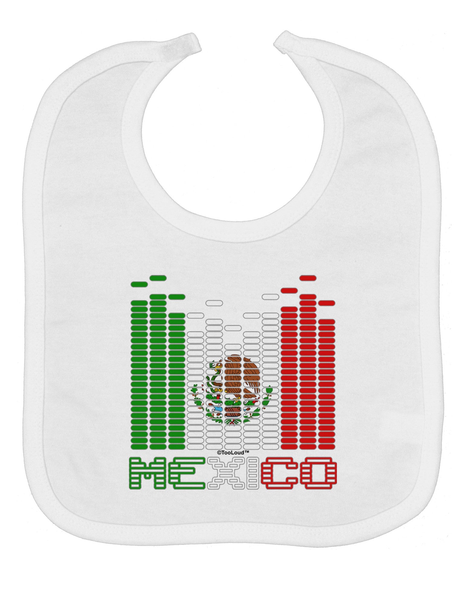 Mexican Flag Levels - Cinco De Mayo Text Baby Bib