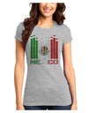 Mexican Flag Levels - Cinco De Mayo Text Juniors T-Shirt-Womens Juniors T-Shirt-TooLoud-Ash-Gray-Juniors Fitted X-Small-Davson Sales