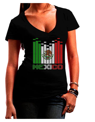 Mexican Flag Levels - Cinco De Mayo Text Juniors V-Neck Dark T-Shirt-Womens V-Neck T-Shirts-TooLoud-Black-Juniors Fitted Small-Davson Sales