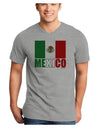 Mexican Flag - Mexico Text Adult V-Neck T-shirt by TooLoud-Mens V-Neck T-Shirt-TooLoud-HeatherGray-Small-Davson Sales