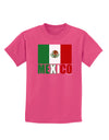 Mexican Flag - Mexico Text Childrens Dark T-Shirt by TooLoud-Childrens T-Shirt-TooLoud-Sangria-X-Small-Davson Sales