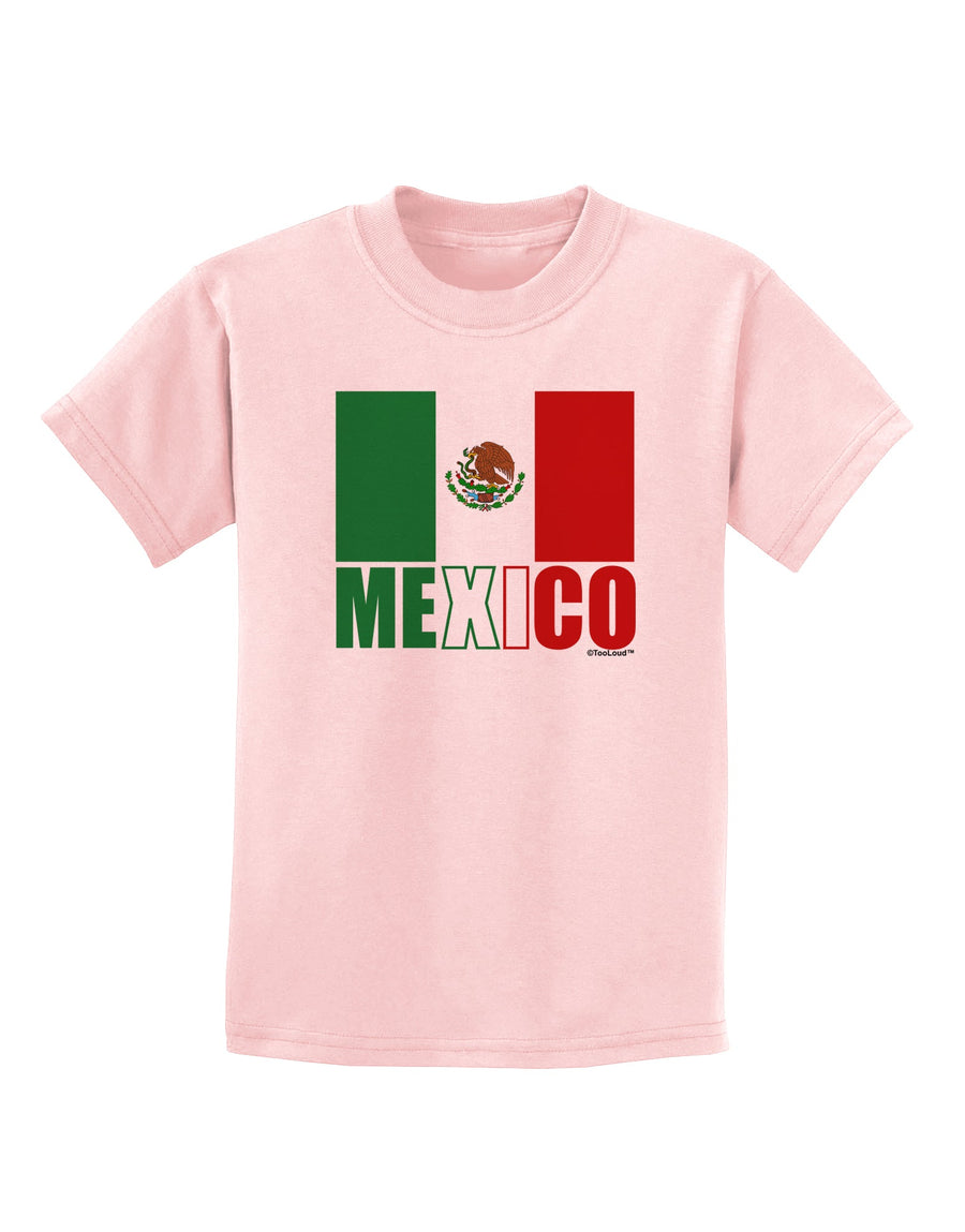 Mexican Flag - Mexico Text Childrens T-Shirt by TooLoud-Childrens T-Shirt-TooLoud-White-X-Small-Davson Sales