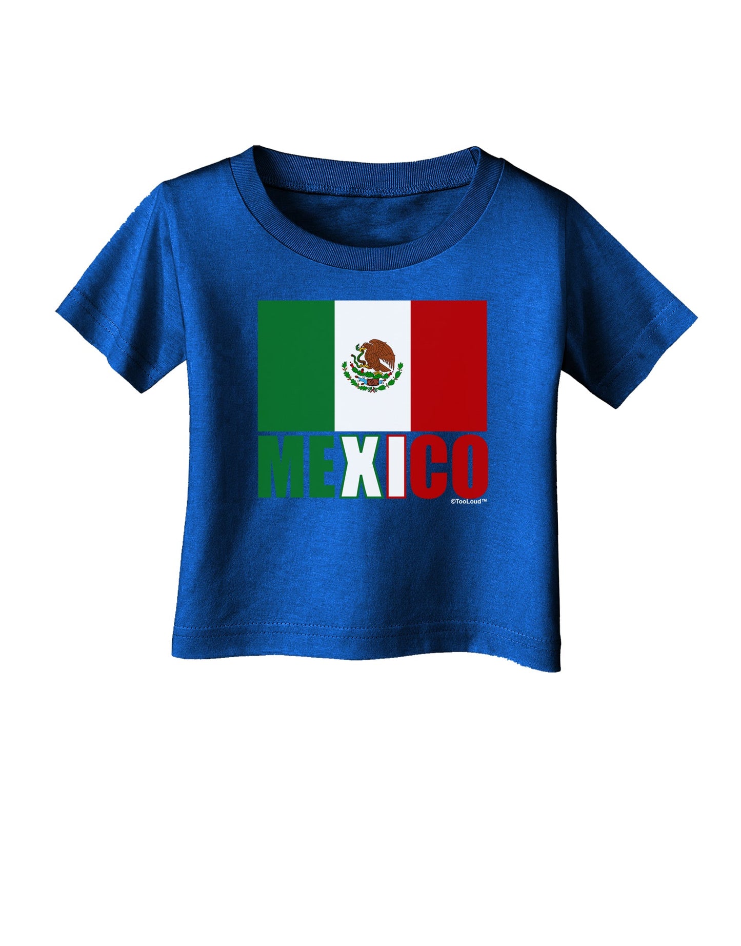 Mexican Flag - Mexico Text Infant T-Shirt Dark by TooLoud-Infant T-Shirt-TooLoud-Royal-Blue-06-Months-Davson Sales