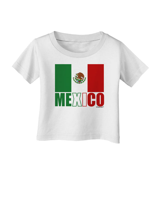 Mexican Flag - Mexico Text Infant T-Shirt by TooLoud-Infant T-Shirt-TooLoud-White-06-Months-Davson Sales