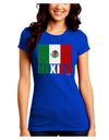 Mexican Flag - Mexico Text Juniors Crew Dark T-Shirt by TooLoud-T-Shirts Juniors Tops-TooLoud-Royal-Blue-Juniors Fitted Small-Davson Sales