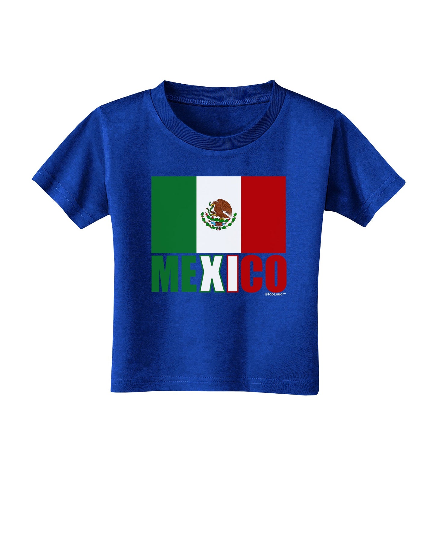 Mexican Flag - Mexico Text Toddler T-Shirt Dark by TooLoud-Toddler T-Shirt-TooLoud-Royal-Blue-2T-Davson Sales