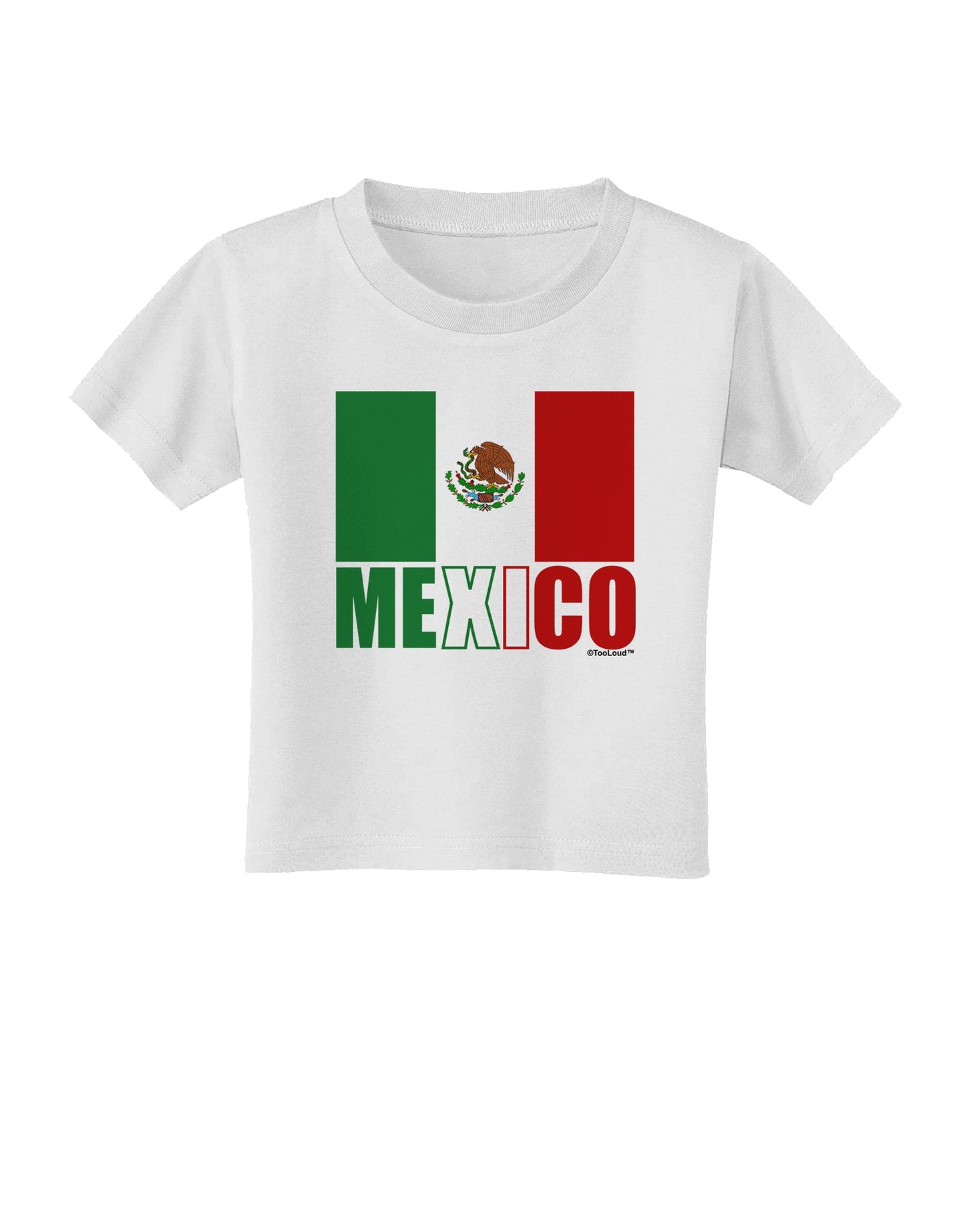 Mexican Flag - Mexico Text Toddler T-Shirt by TooLoud-Toddler T-Shirt-TooLoud-White-2T-Davson Sales