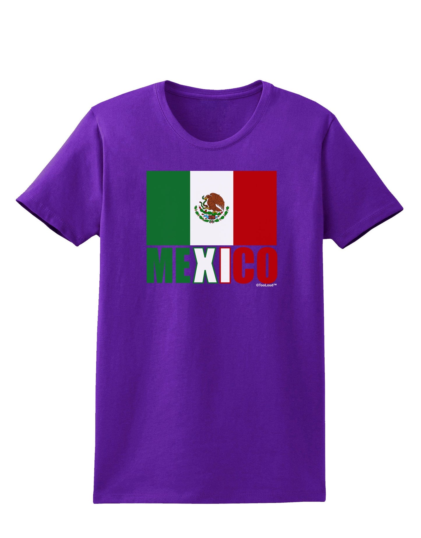 Mexican Flag - Mexico Text Womens Dark T-Shirt by TooLoud-Womens T-Shirt-TooLoud-Purple-X-Small-Davson Sales