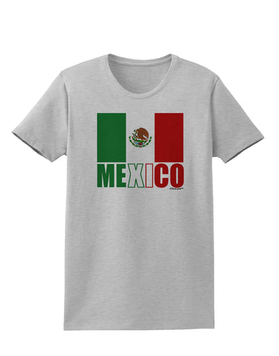 Mexican Flag - Mexico Text Womens T-Shirt by TooLoud-Womens T-Shirt-TooLoud-AshGray-X-Small-Davson Sales