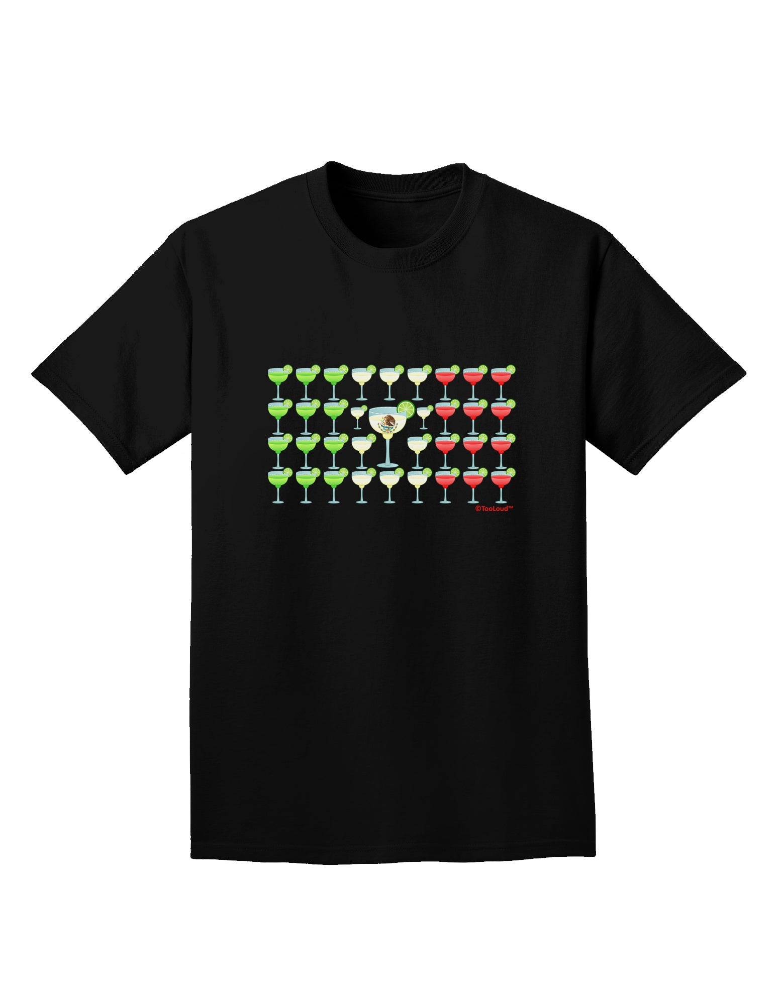 Mexican Flag of Margaritas Adult Dark T-Shirt by TooLoud-Mens T-Shirt-TooLoud-Black-Small-Davson Sales