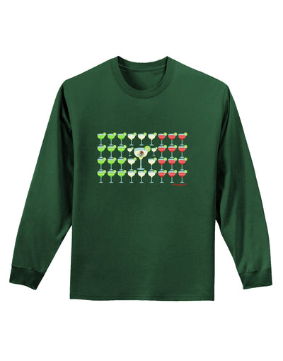 Mexican Flag of Margaritas Adult Long Sleeve Dark T-Shirt by TooLoud-TooLoud-Dark-Green-Small-Davson Sales