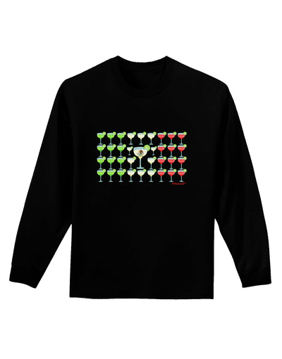 Mexican Flag of Margaritas Adult Long Sleeve Dark T-Shirt by TooLoud-TooLoud-Black-Small-Davson Sales