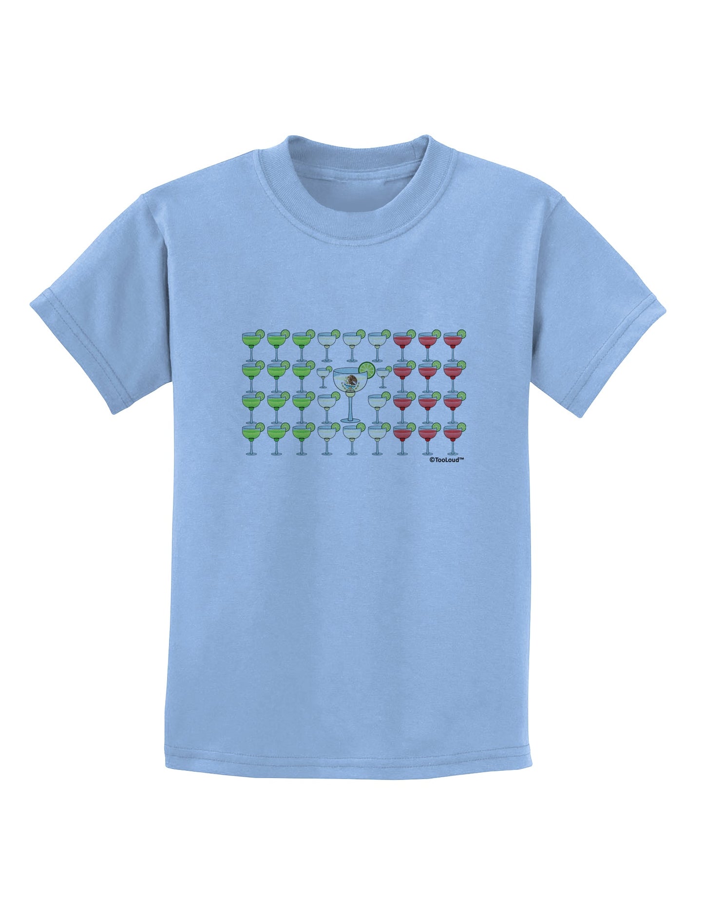 Mexican Flag of Margaritas Childrens T-Shirt by TooLoud-Childrens T-Shirt-TooLoud-Light-Blue-X-Small-Davson Sales