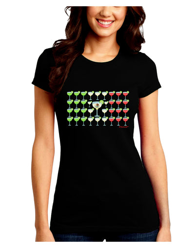 Mexican Flag of Margaritas Juniors Crew Dark T-Shirt by TooLoud-T-Shirts Juniors Tops-TooLoud-Black-Juniors Fitted Small-Davson Sales