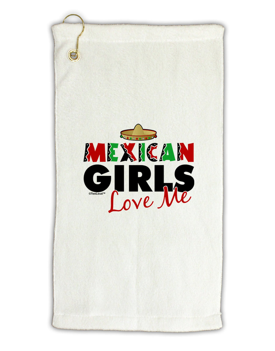 Mexican Girls Love Me Micro Terry Gromet Golf Towel 16 x 25 inch-Golf Towel-TooLoud-White-Davson Sales