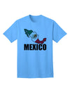 Mexican Pride: Mexico Outline - Mexican Flag - Mexico Text Adult T-Shirt by TooLoud-Mens T-shirts-TooLoud-Aquatic-Blue-Small-Davson Sales