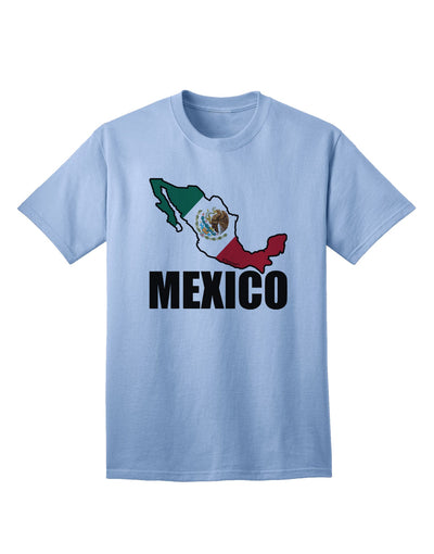 Mexican Pride: Mexico Outline - Mexican Flag - Mexico Text Adult T-Shirt by TooLoud-Mens T-shirts-TooLoud-Light-Blue-Small-Davson Sales