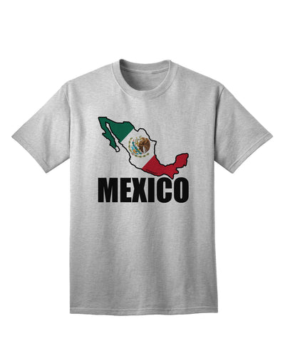 Mexican Pride: Mexico Outline - Mexican Flag - Mexico Text Adult T-Shirt by TooLoud-Mens T-shirts-TooLoud-AshGray-Small-Davson Sales